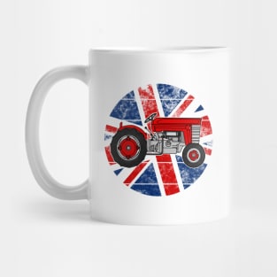 Vintage Tractor UK Flag Farmer British Farming Great Britain Mug